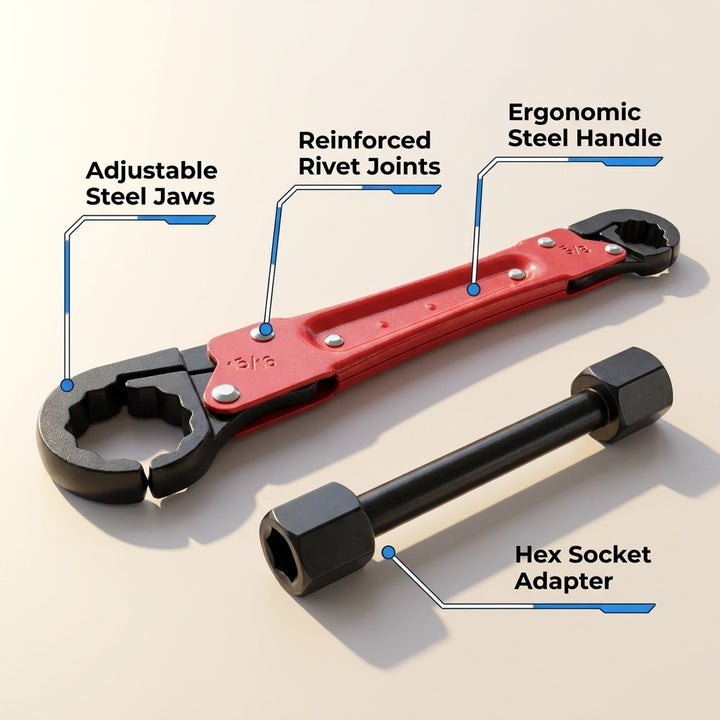 Plumbing Tools Angle Stop Wrench Kit - Double-Ended Pipe Wrench Set