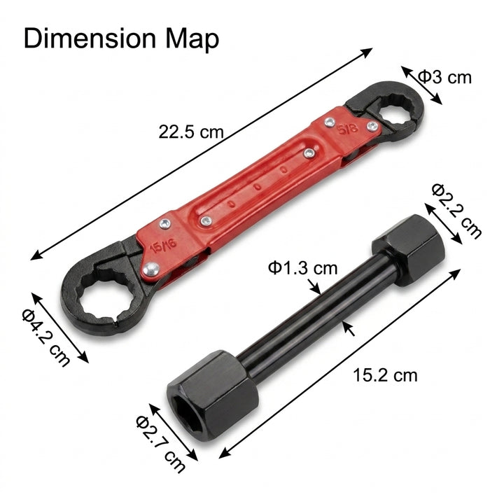 Plumbing Tools Angle Stop Wrench Kit - Double-Ended Pipe Wrench Set
