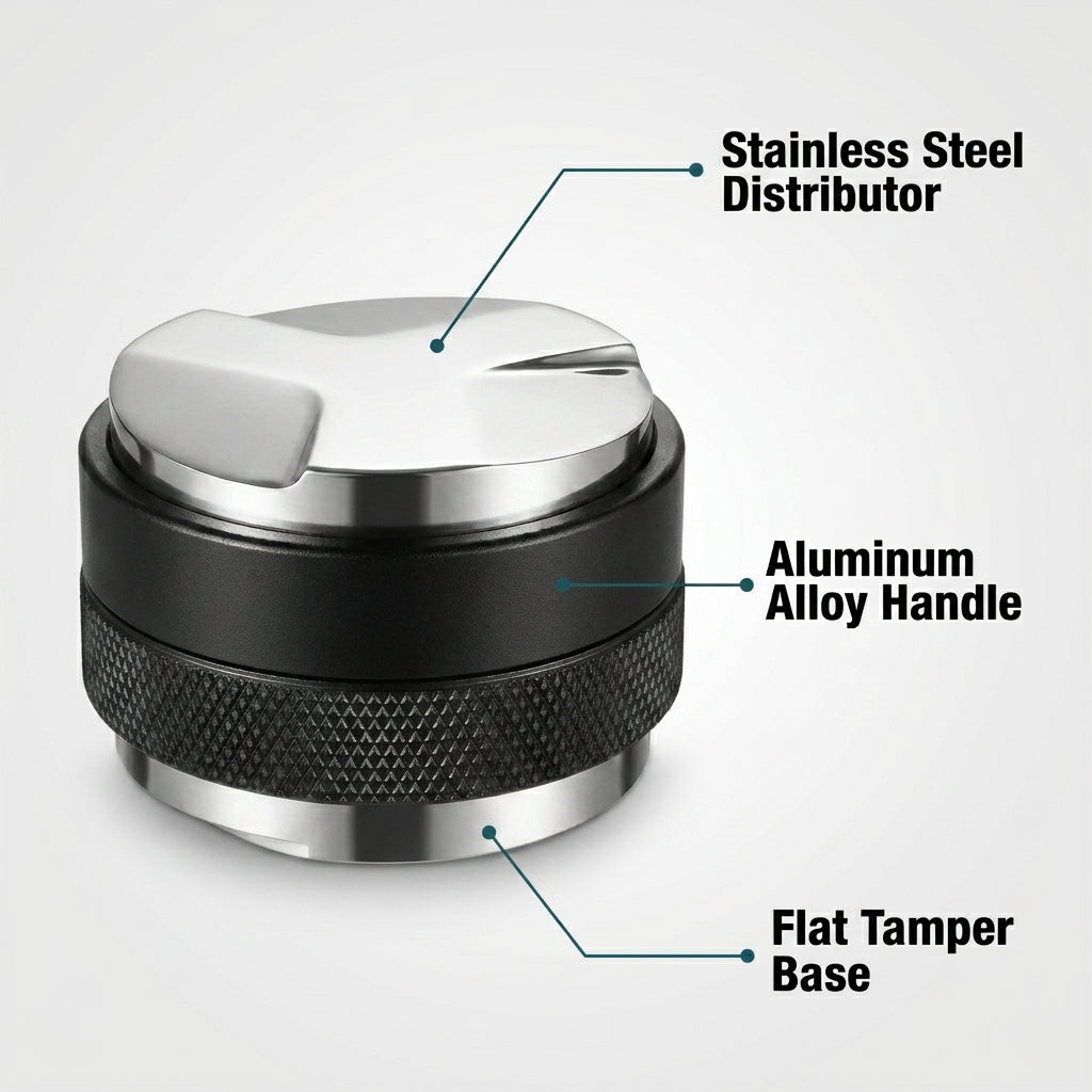 58mm Dual-Head Coffee Distributor and Tamper - Heavy Duty Espresso Leveler