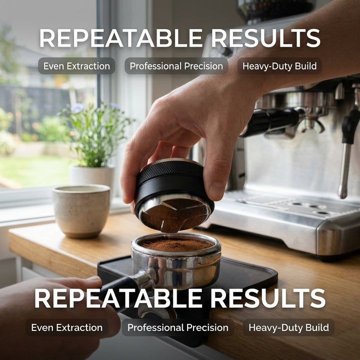 58mm Dual-Head Coffee Distributor and Tamper - Heavy Duty Espresso Leveler