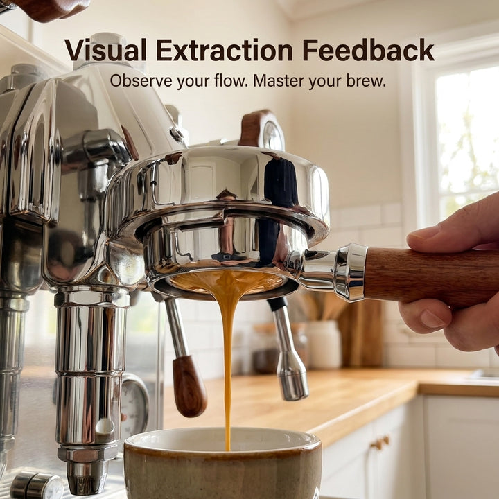58mm Bottomless Portafilter with Rosewood Handle - E61 Compatible
