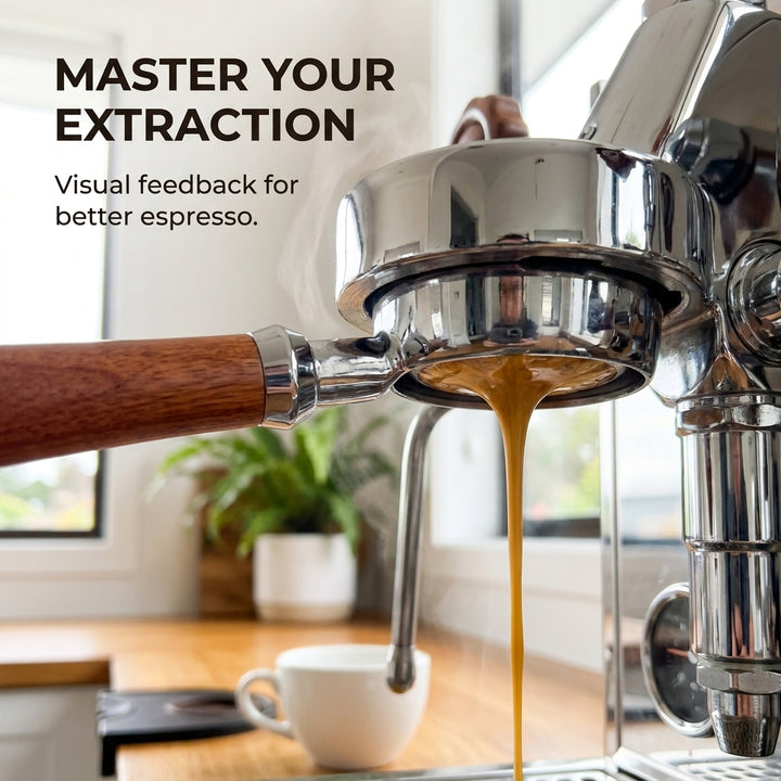 58mm Bottomless Portafilter with Rosewood Handle - E61 Compatible