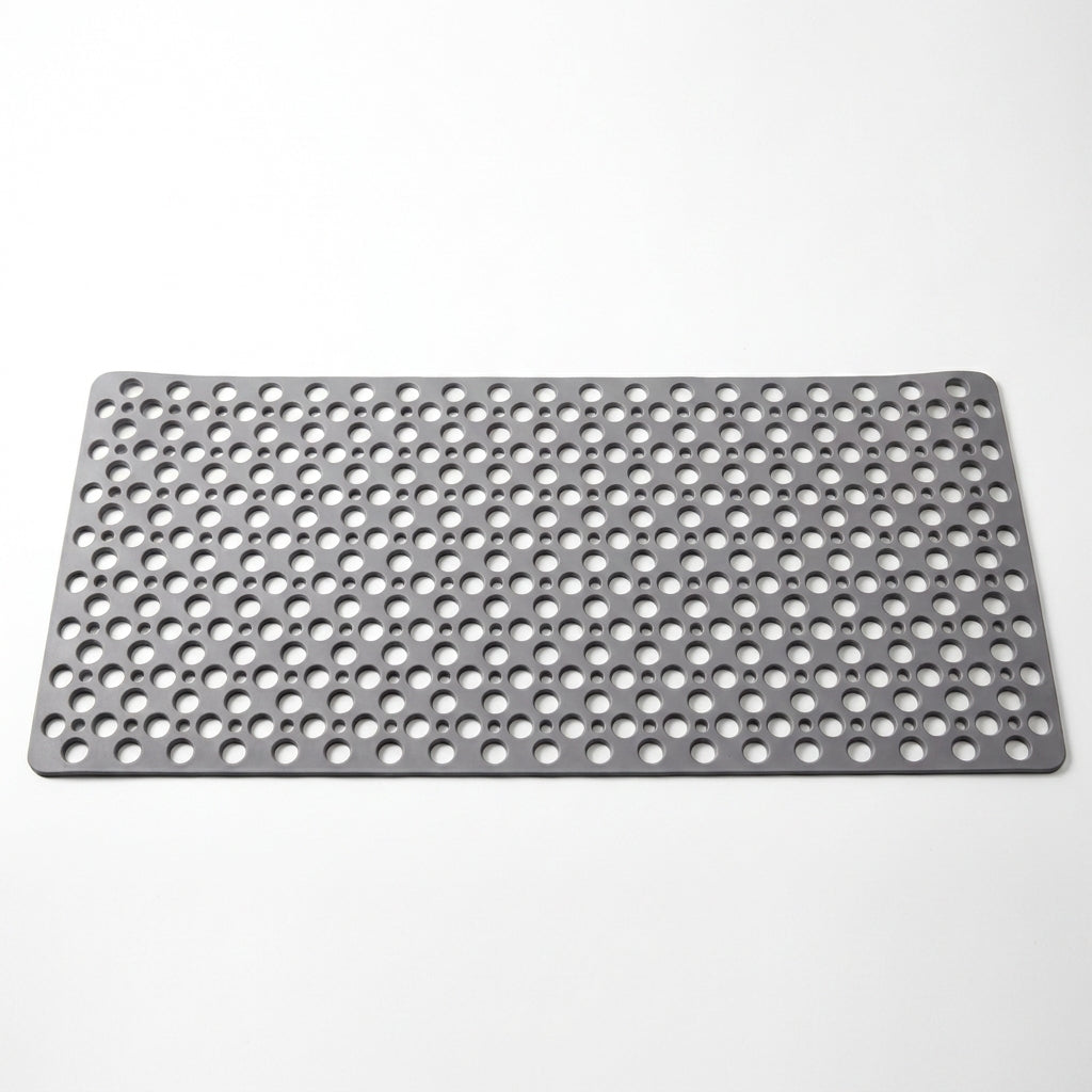 Round Textured Shower and Bathtub Mat 88x40cm - Gray