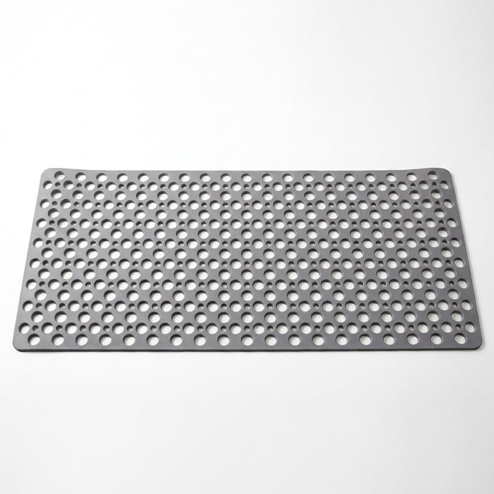 Round Textured Shower and Bathtub Mat 88x40cm - Gray