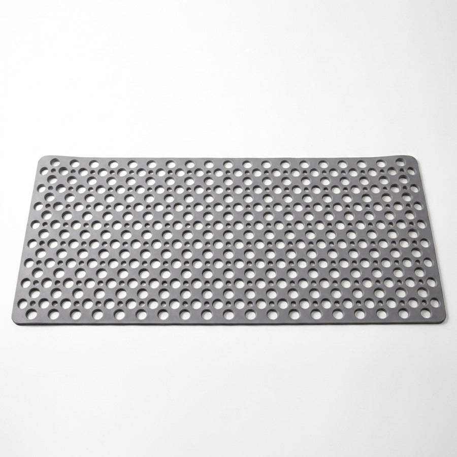 Round Textured Shower and Bathtub Mat 88x40cm - Gray