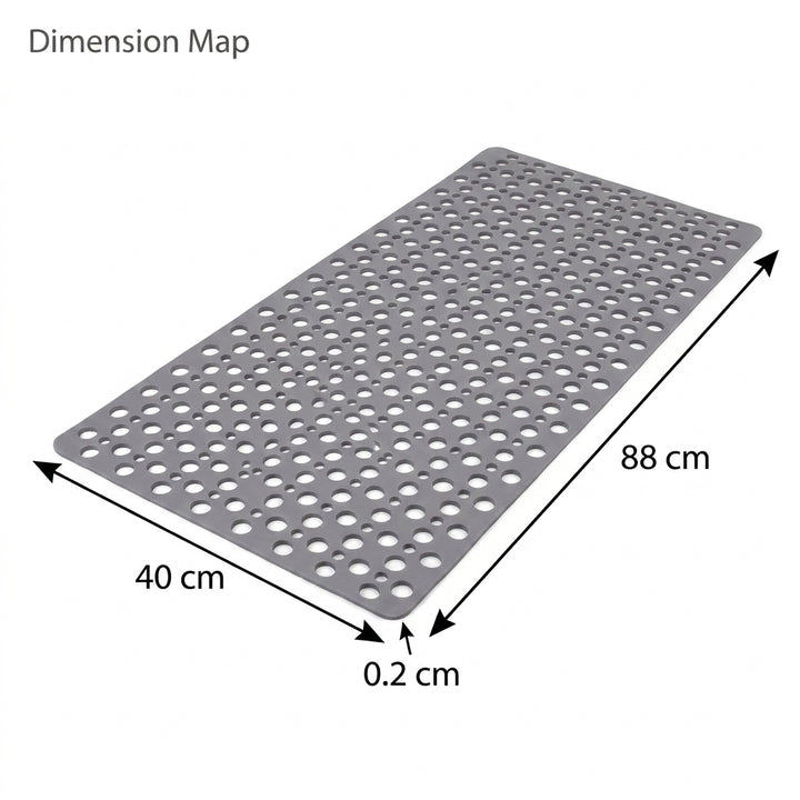 Round Textured Shower and Bathtub Mat 88x40cm - Gray