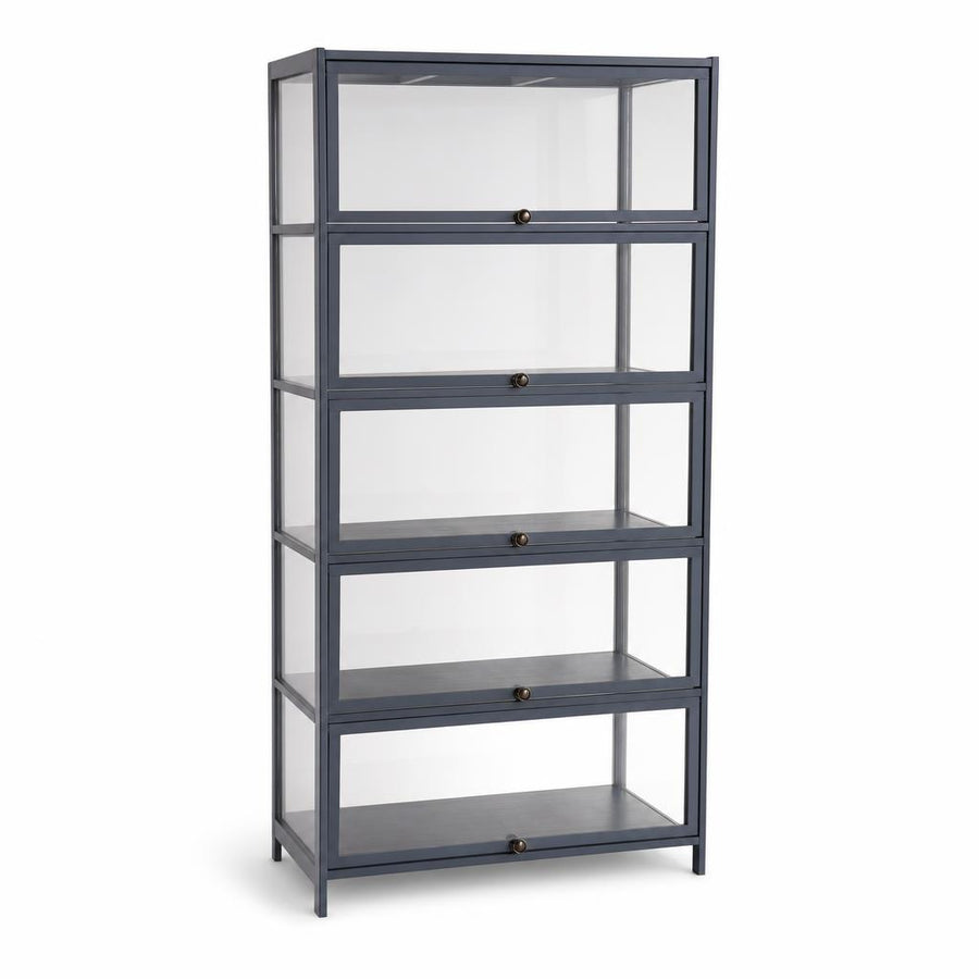 5-Tier Tall Display Cabinet with Clear Acrylic Doors - 80cm Gray