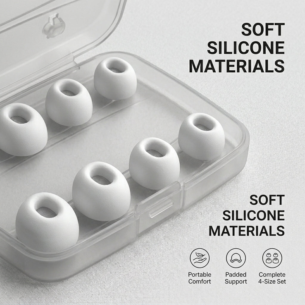 4 Pairs Replacement Silicone Ear Tips for AirPods Pro - XS, S, M, L Sizes