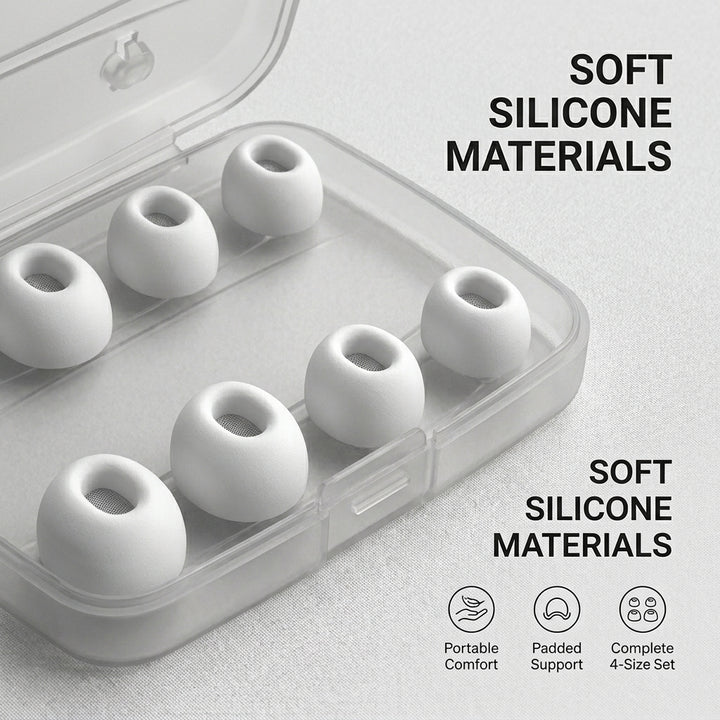 4 Pairs Replacement Silicone Ear Tips for AirPods Pro - XS, S, M, L Sizes