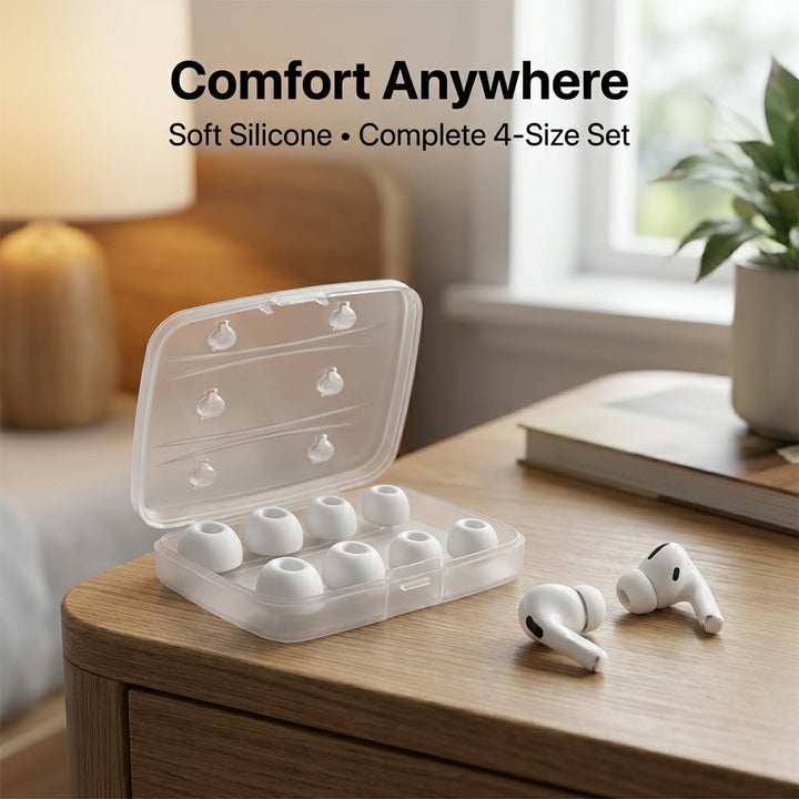 4 Pairs Replacement Silicone Ear Tips for AirPods Pro - XS, S, M, L Sizes