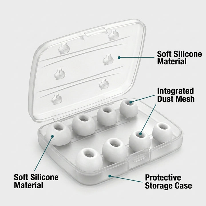4 Pairs Replacement Silicone Ear Tips for AirPods Pro - XS, S, M, L Sizes