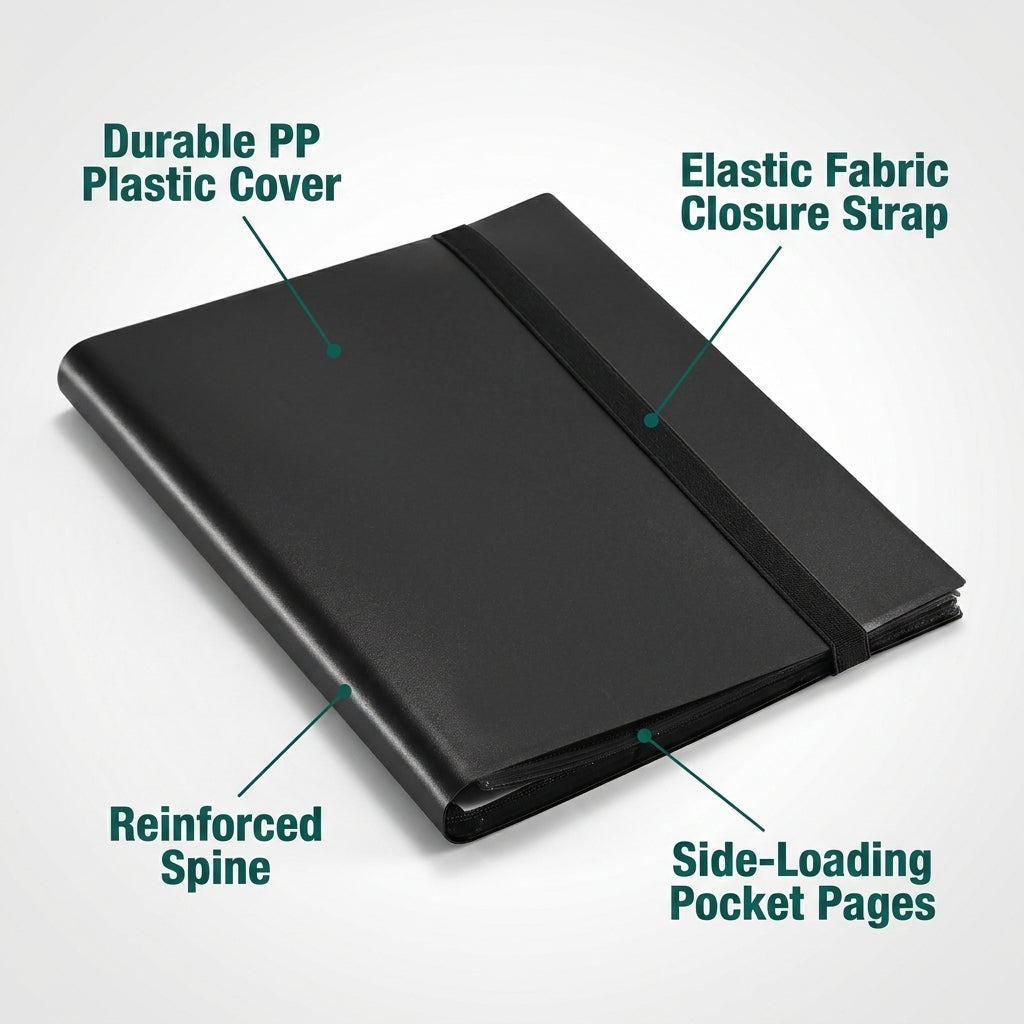 9 Pocket Trading Card Binder Album - 540 Card Capacity Side Loading - Black