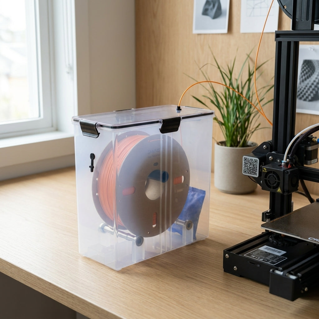 3D Printing Filament Dry Storage Box for 1kg Spools - Transparent Storage