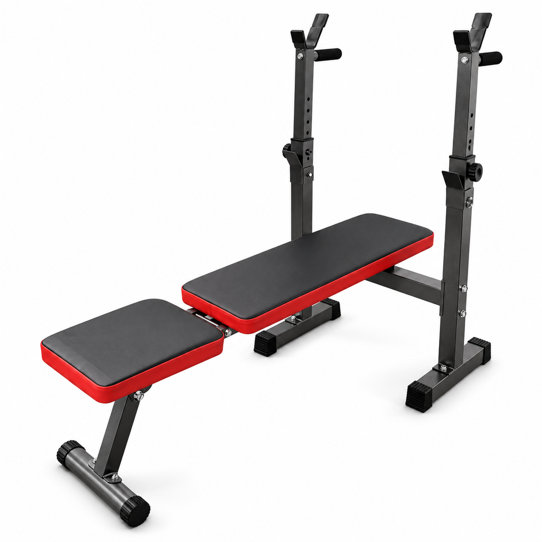Multi-function Foldable Weight Bench for Home Gym - Black & Red