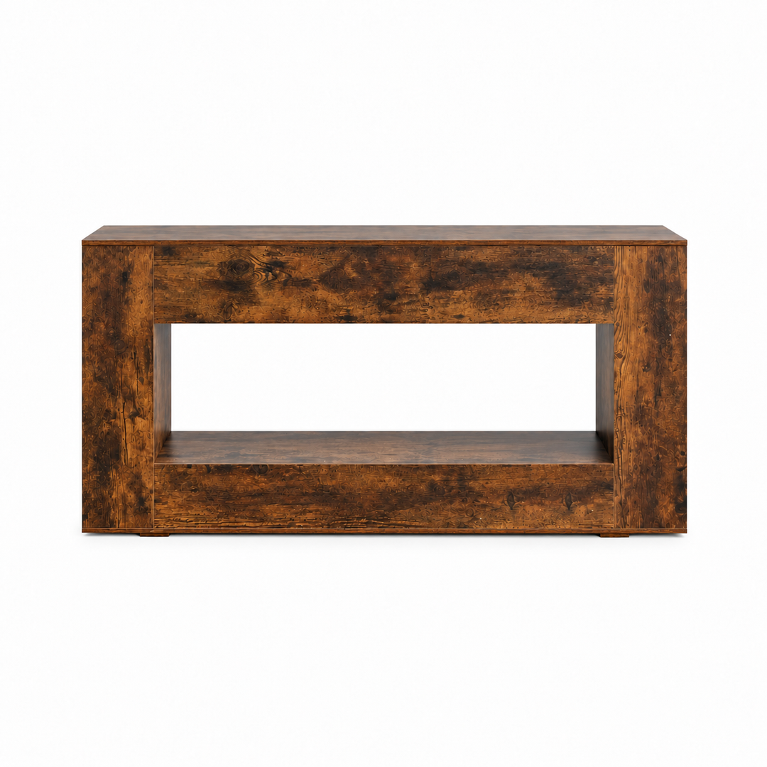 Entryway Hall Table with Open Shelf 160cm Brown Console Table