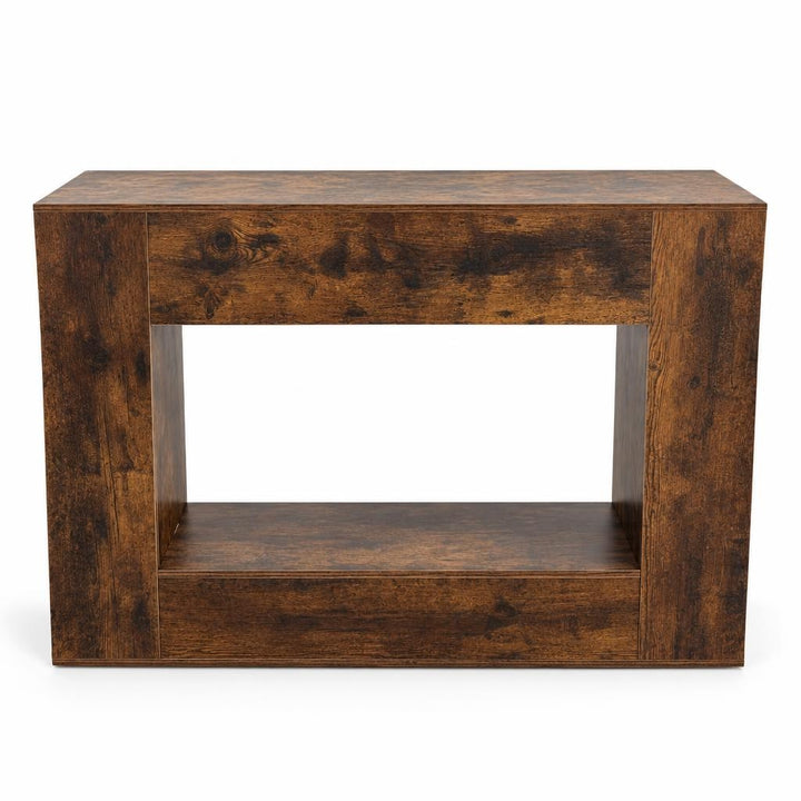 Entryway Hall Table with Open Shelf 120cm - Brown Console Table for Hallway