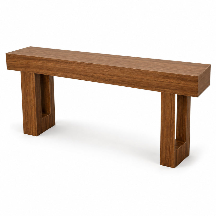Entryway Hall Table 160cm Brown Wood Grain Console Table for Hallway and Living Room