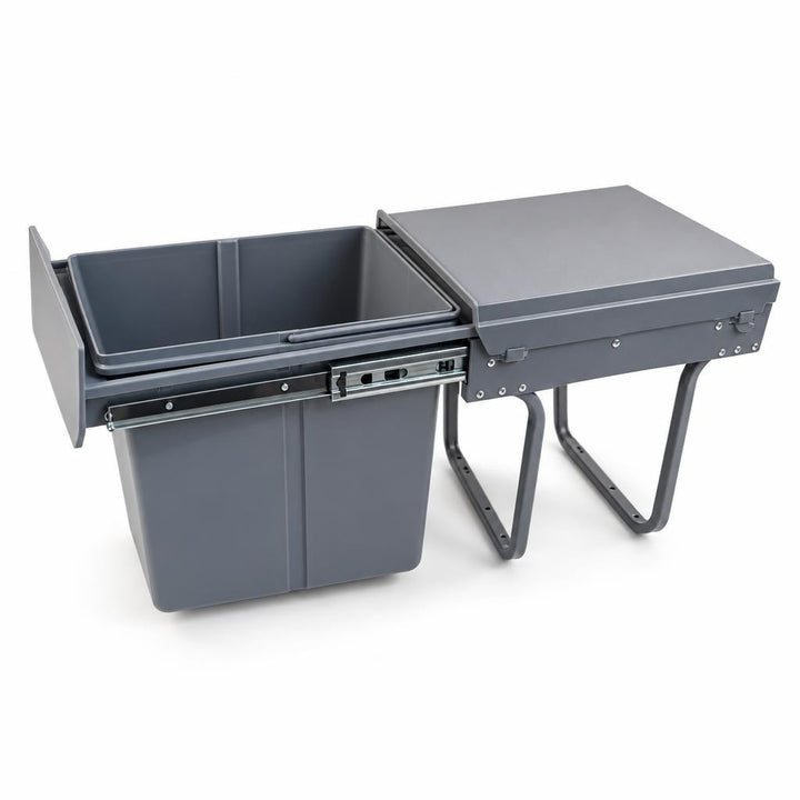 Pull-Out Cabinet Trash Can 15L Gray Under-Sink Waste Bin