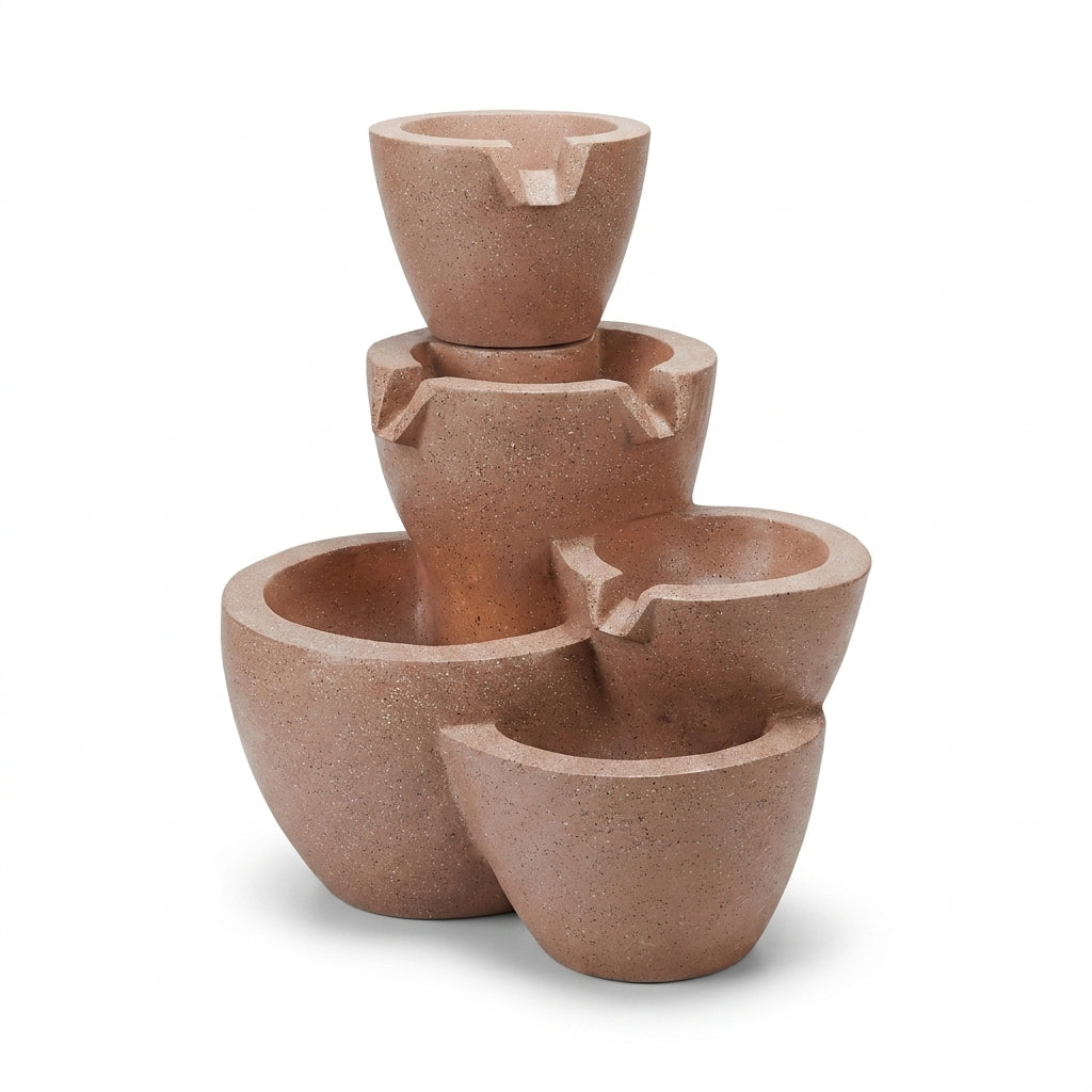 5 Tier Garden Fountain Stone Look Water Feature 59cm High