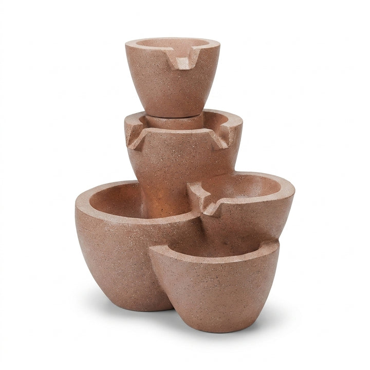 5 Tier Garden Fountain Stone Look Water Feature 59cm High