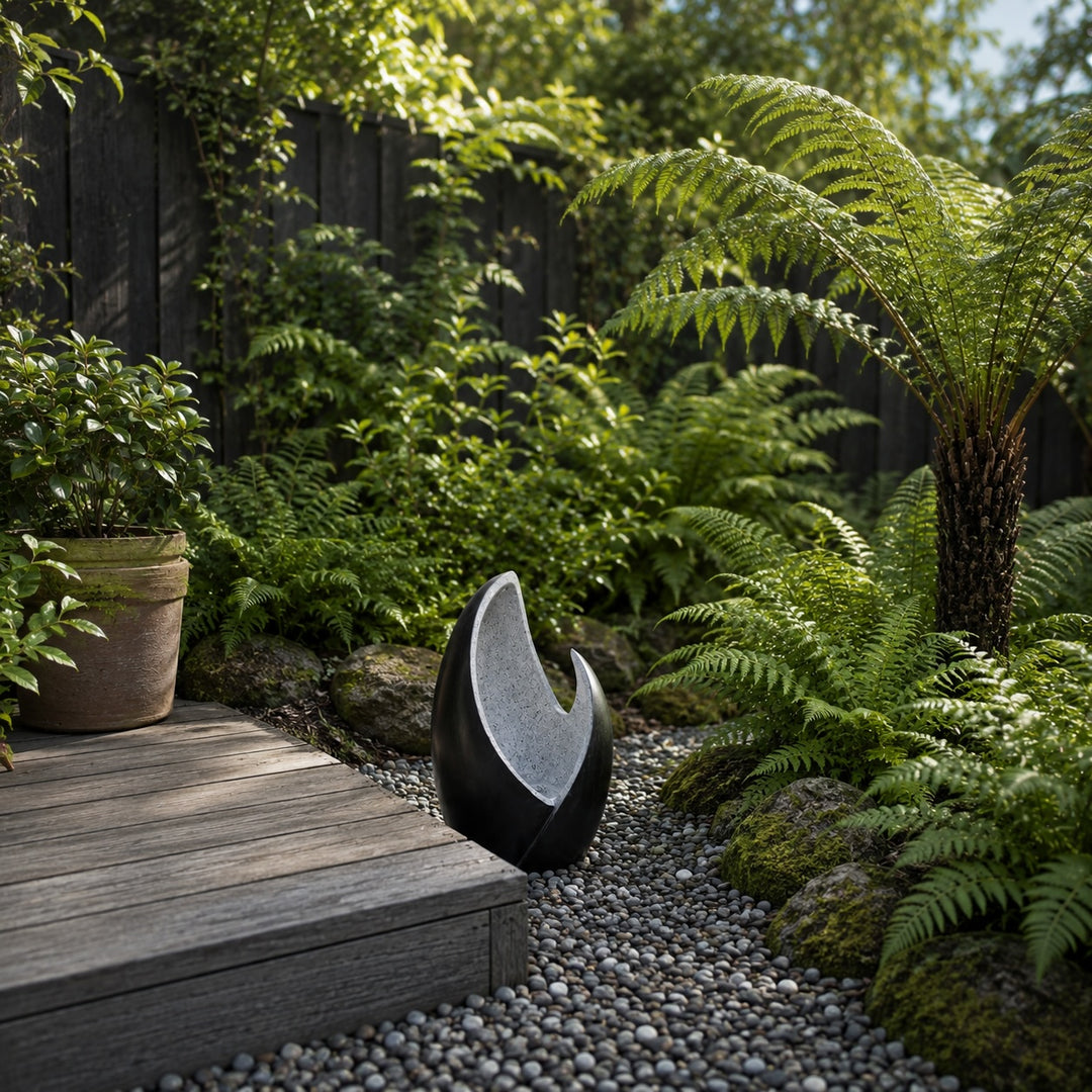 Modern Egg Shade Garden Fountain - Outdoor Water Feature