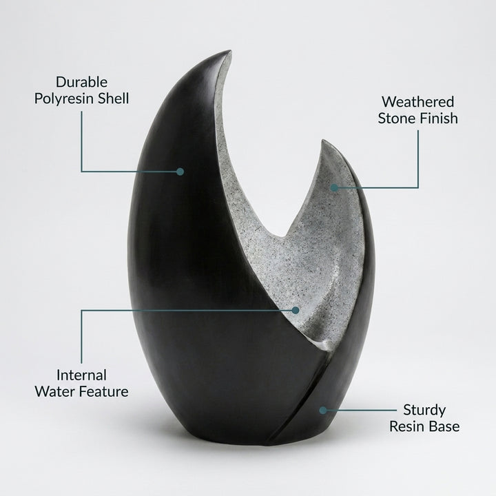 Modern Egg Shade Garden Fountain - Outdoor Water Feature