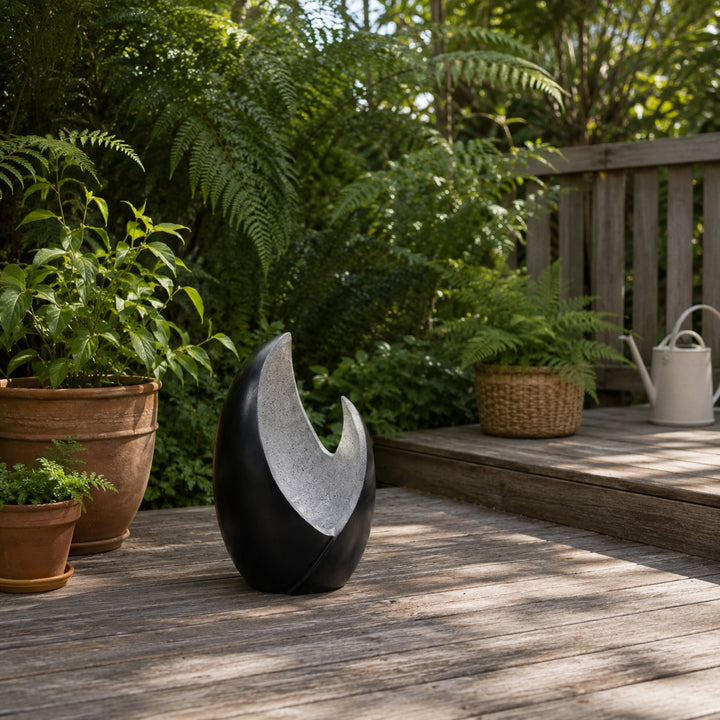 Modern Egg Shade Garden Fountain - Outdoor Water Feature