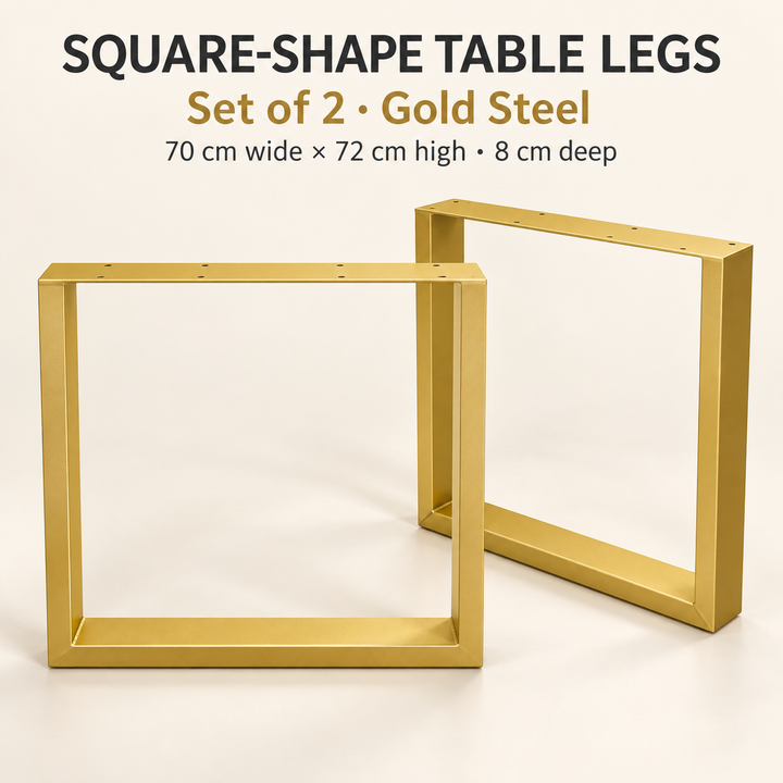 Set of 2 Gold-Finished Steel DIY Table Legs 72cm