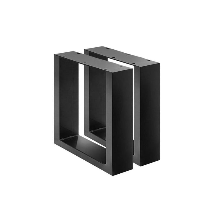 Set of 2 Steel Square Shape DIY Table Bench Legs 43cm-Black
