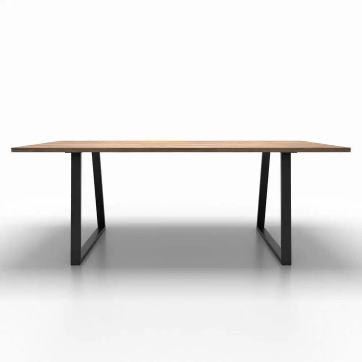 Set of 2 Steel Trapezoid Shape DIY Table Bench Legs 72cm-Black