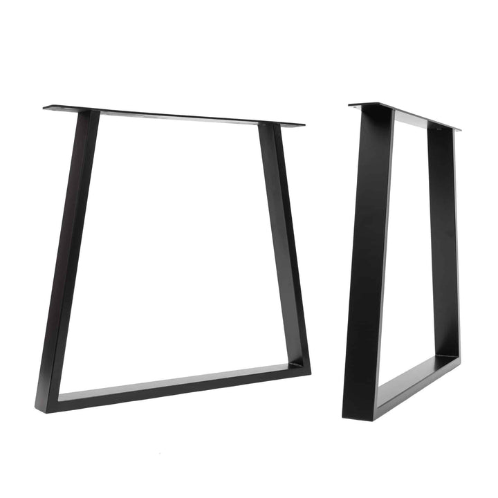 Set of 2 Steel Trapezoid Shape DIY Table Bench Legs 72cm-Black