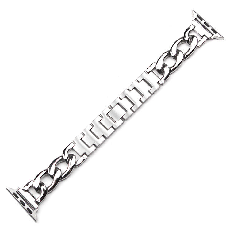 Stainless Steel Chain Bracelet Compatible With Apple Watch Band for 38MM 40MM 41MM-Sliver