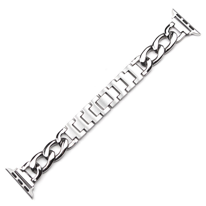 Stainless Steel Chain Bracelet Compatible With Apple Watch Band for 38MM 40MM 41MM-Sliver