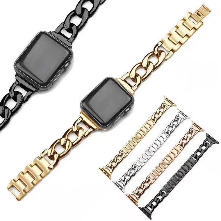 Stainless Steel Chain Bracelet Compatible With Apple Watch Band for 38MM 40MM 41MM- Rose Gold