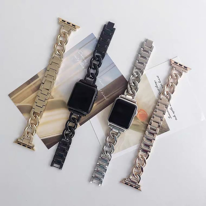 Stainless Steel Chain Bracelet Compatible With Apple Watch Band for 38MM 40MM 41MM- Rose Gold