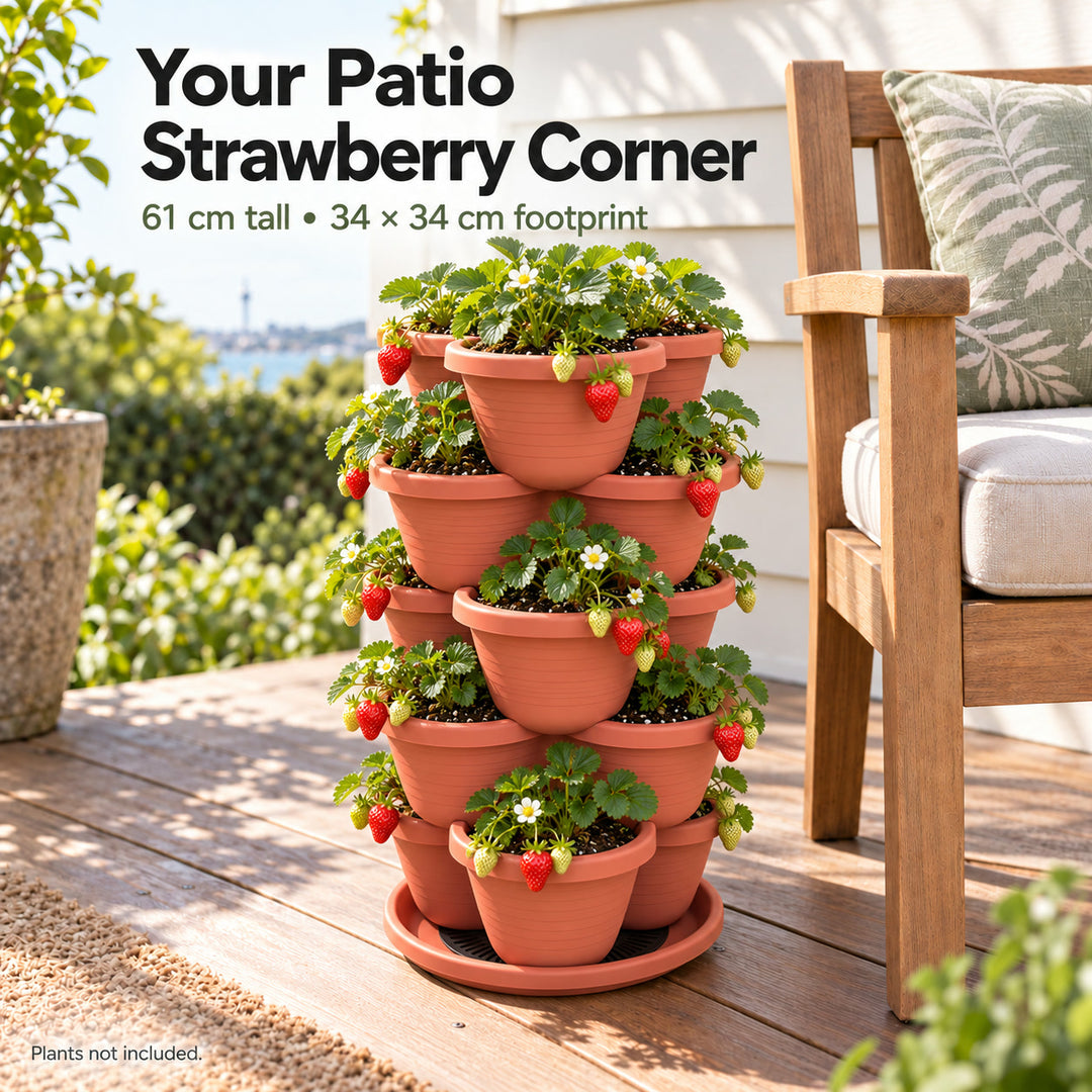 5-Tier Stackable Vertical Planter for Strawberries, Herbs, Flowers & Vegetables