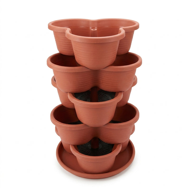 5-Tier Stackable Vertical Planter for Strawberries, Herbs, Flowers & Vegetables