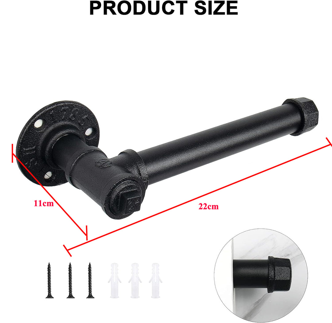 Wall Mounted Industrial Pipe Toilet Paper Holder