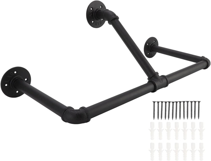 Wall Mounted Industrial Pipe Garment Rack-90CM
