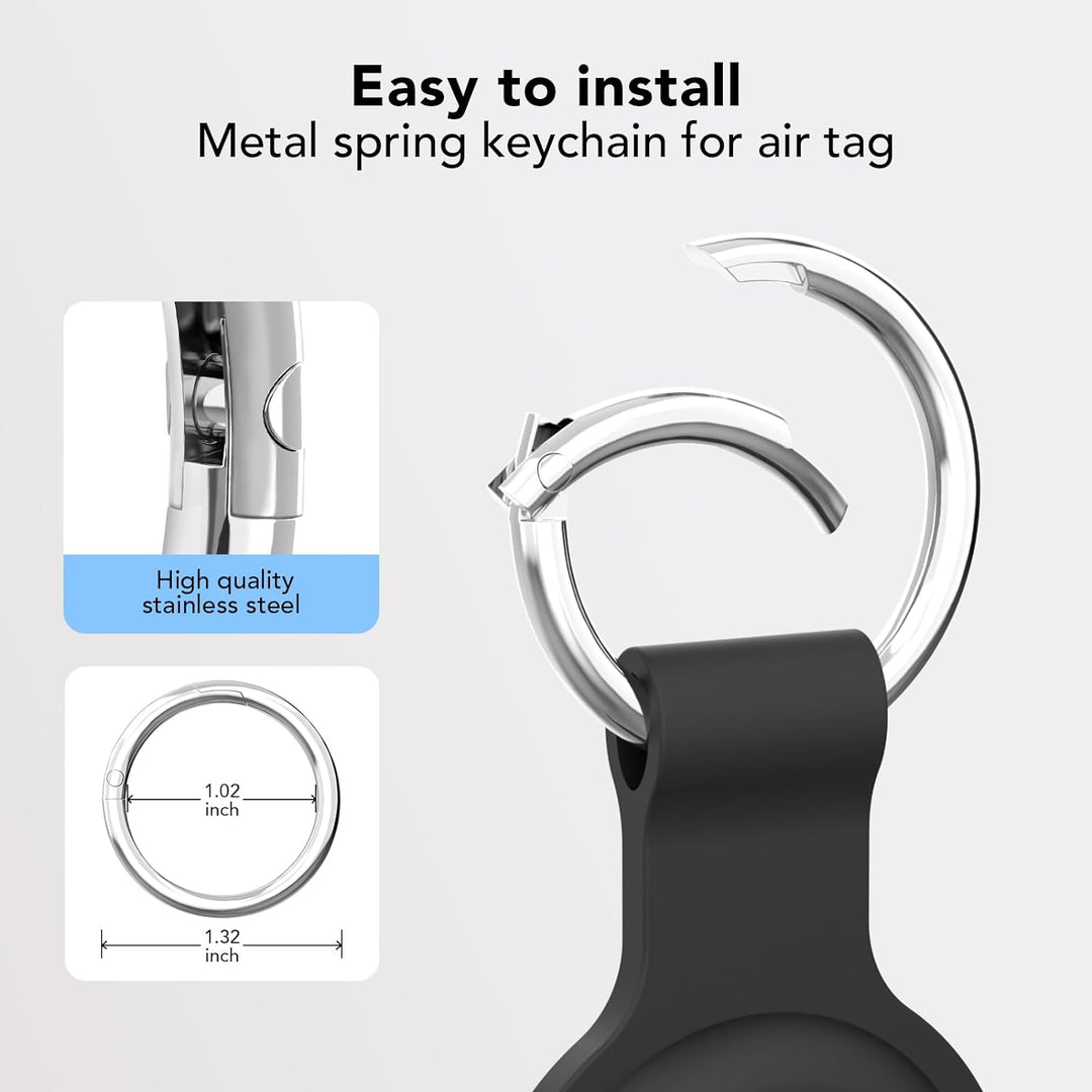 4 Pack AirTag Case Keychain - Black