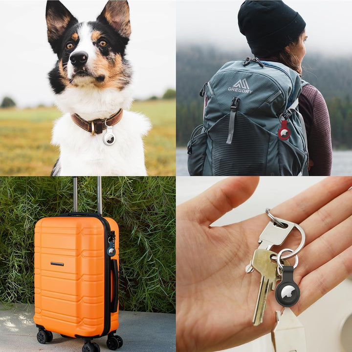 4 Pack AirTag Case Keychain - Black
