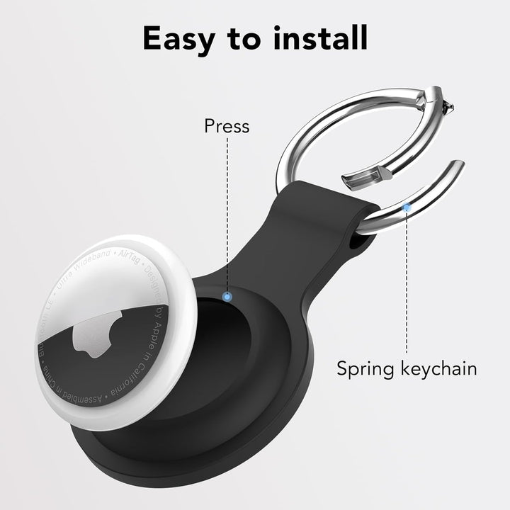 4 Pack AirTag Case Keychain - Black