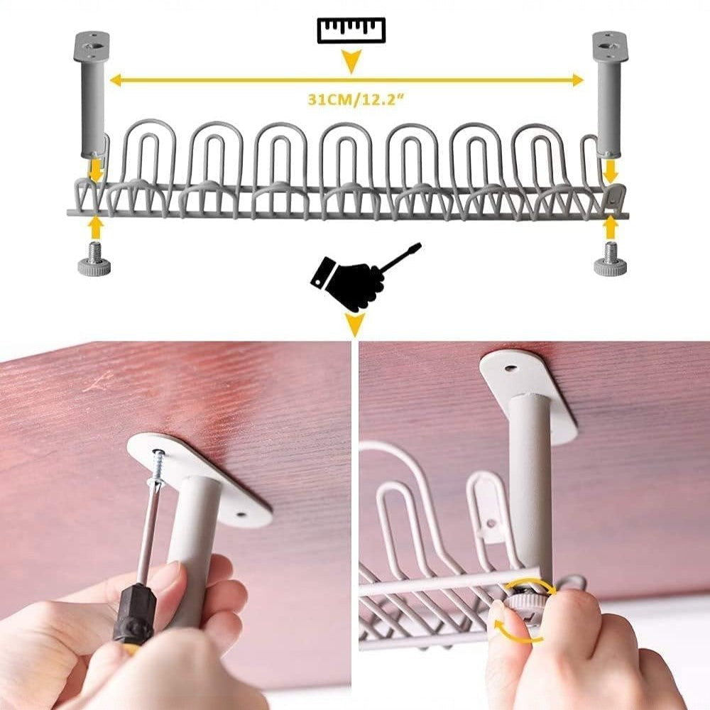 Under Desk Cable Management Organizer Tray 36cm-Grey