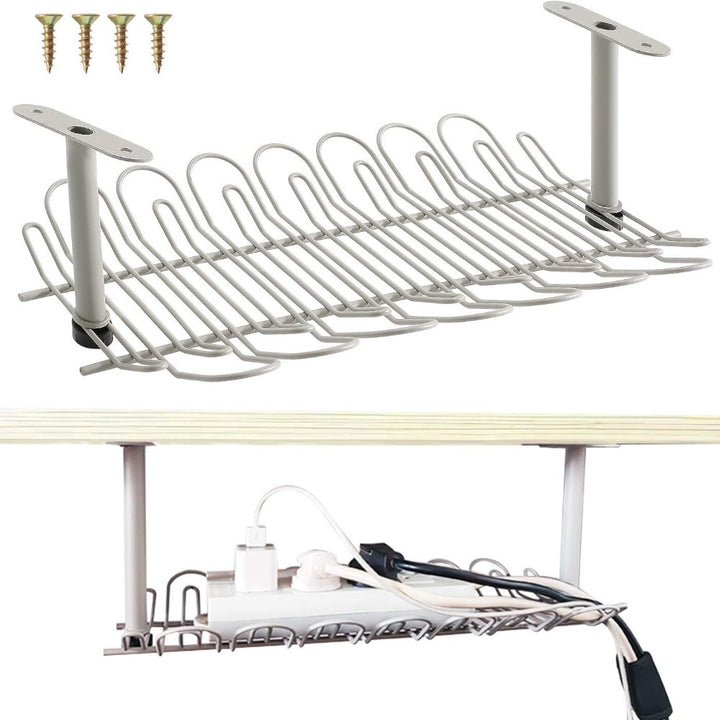 Under Desk Cable Management Organizer Tray 36cm-Grey