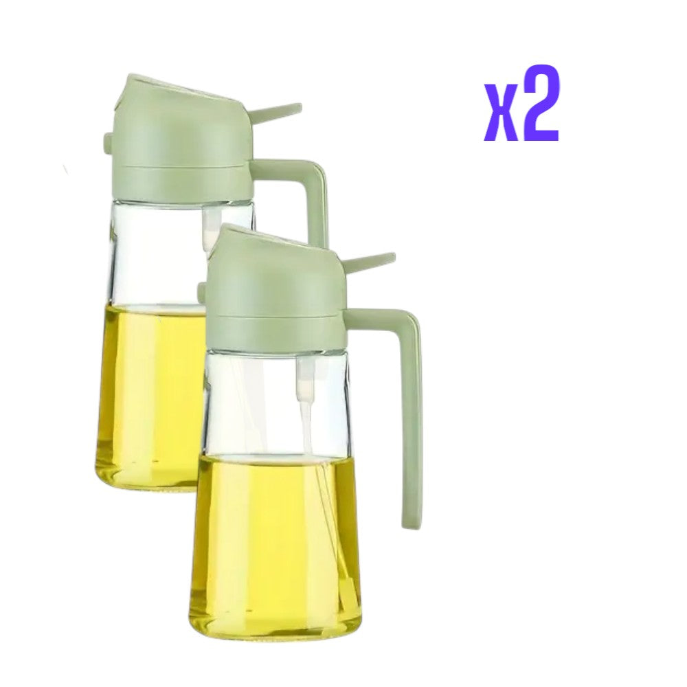 2Pack 2-in-1 Oil Dispenser Sprayer 470ml - Green