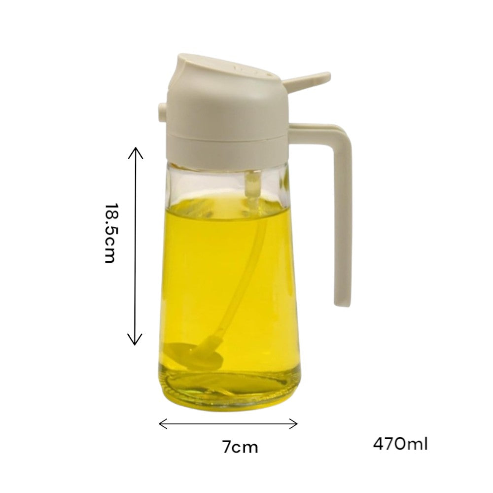 2Pack 2-in-1 Oil Dispenser Sprayer 470ml - Green