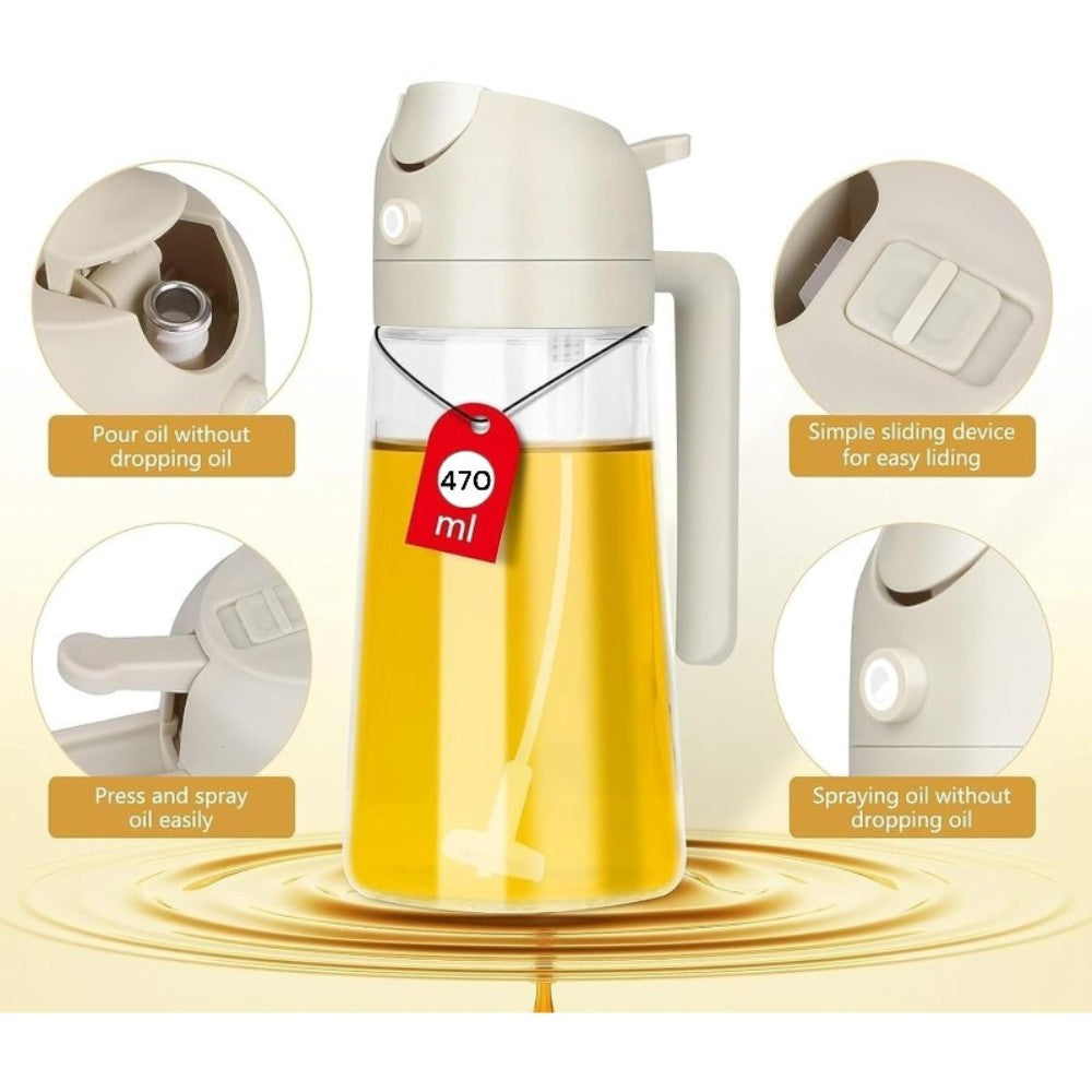 2Pack 2-in-1 Oil Dispenser Sprayer 470ml - White