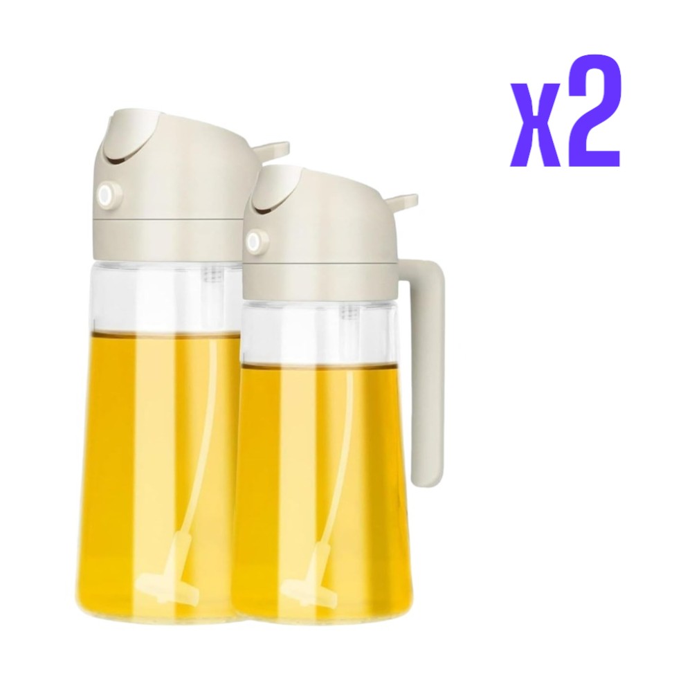 2Pack 2-in-1 Oil Dispenser Sprayer 470ml - White
