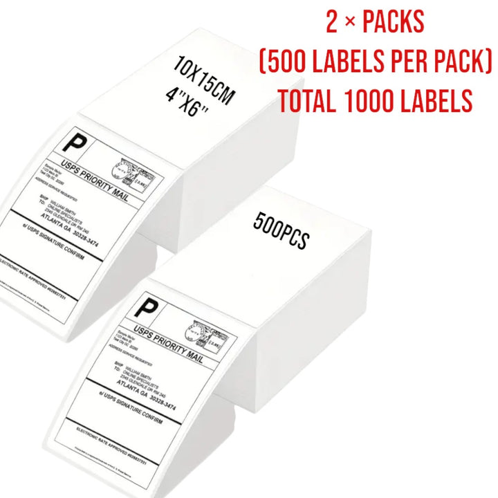 4x6 Inch Direct Thermal Address Labels, 2 Books, 1000 Labels