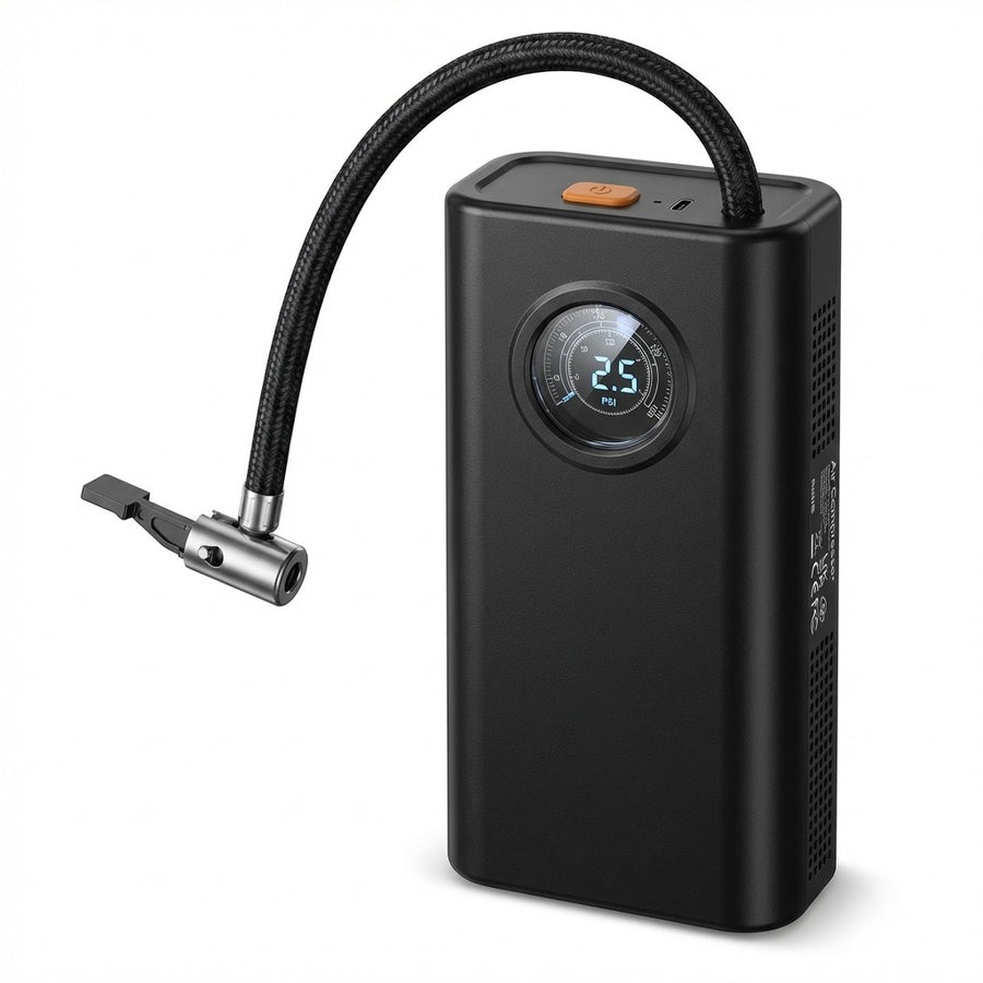 Portable Wireless Tire Inflator Pump with Digital Gauge & 3000mAh Battery